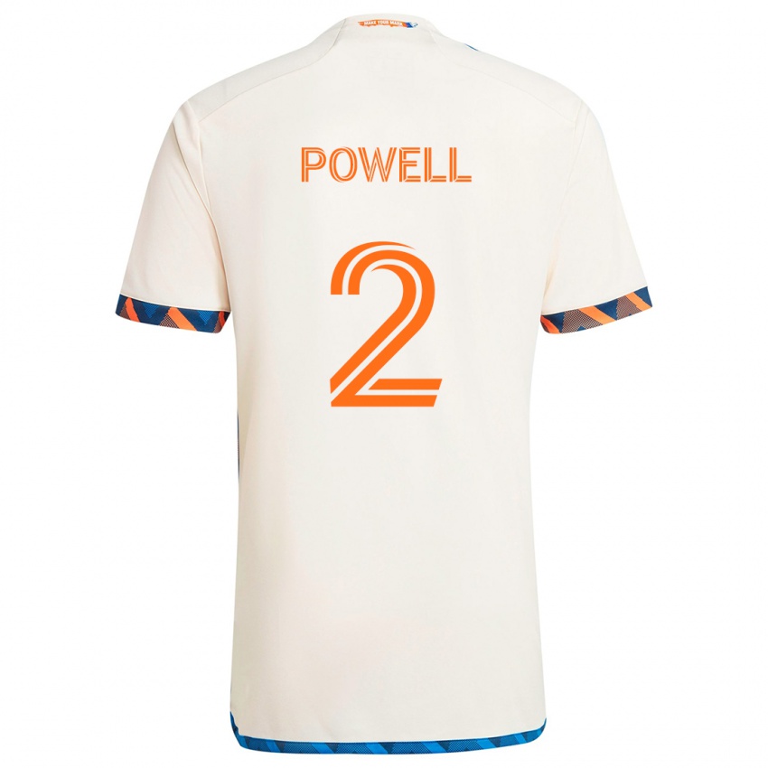 Kinder Alvas Powell #2 Weiß Orange Auswärtstrikot Trikot 2024/25 T-Shirt Österreich