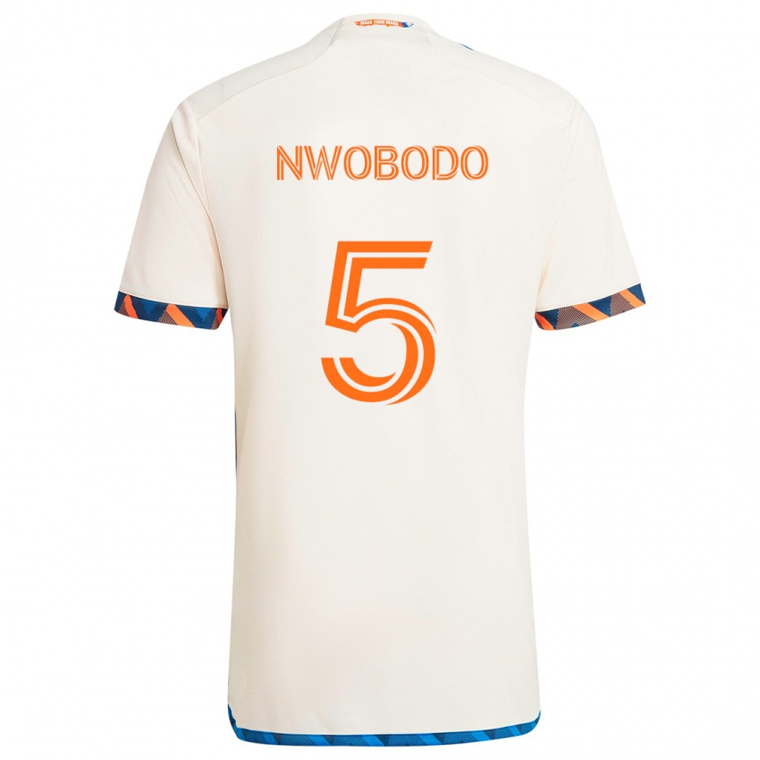 Kinder Obinna Nwobodo #5 Weiß Orange Auswärtstrikot Trikot 2024/25 T-Shirt Österreich