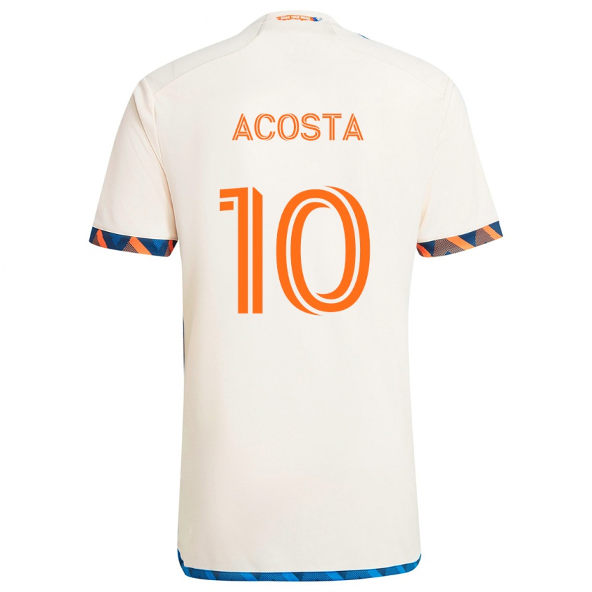 Kinder Luciano Acosta #10 Weiß Orange Auswärtstrikot Trikot 2024/25 T-Shirt Österreich