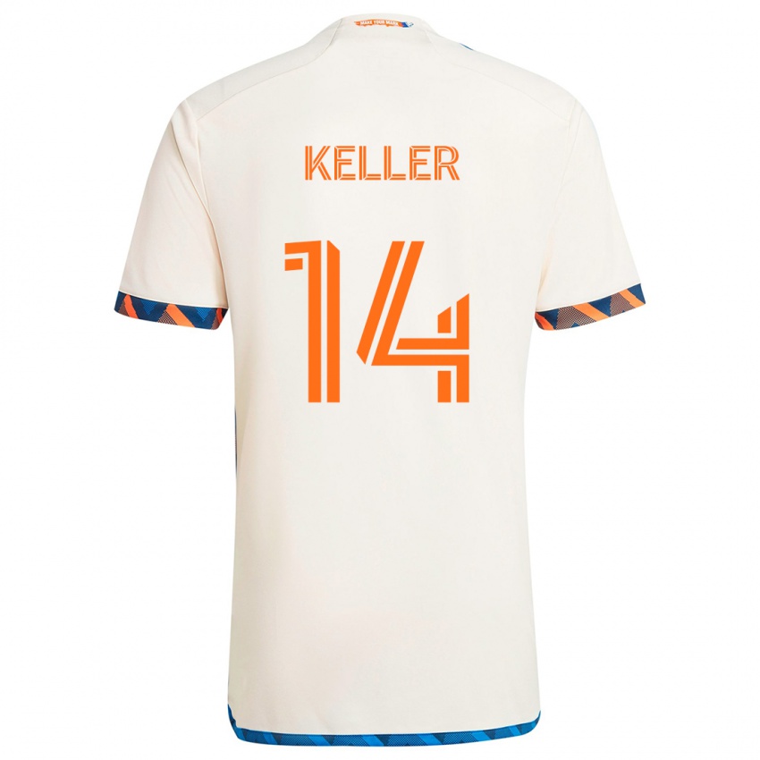 Kinder Kipp Keller #14 Weiß Orange Auswärtstrikot Trikot 2024/25 T-Shirt Österreich