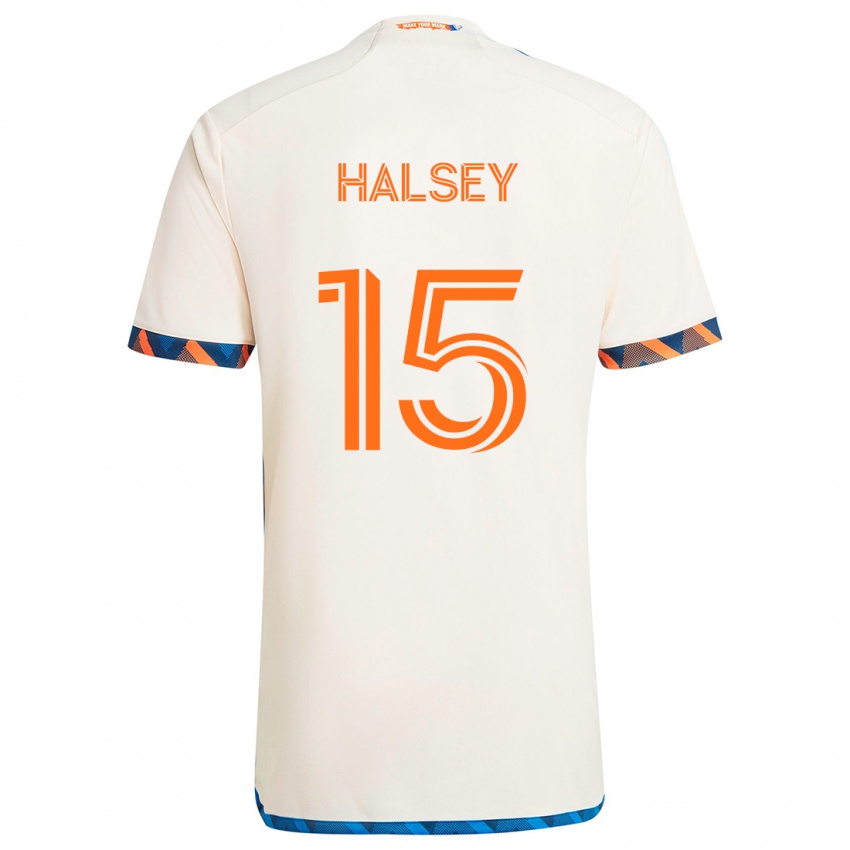 Kinder Bret Halsey #15 Weiß Orange Auswärtstrikot Trikot 2024/25 T-Shirt Österreich