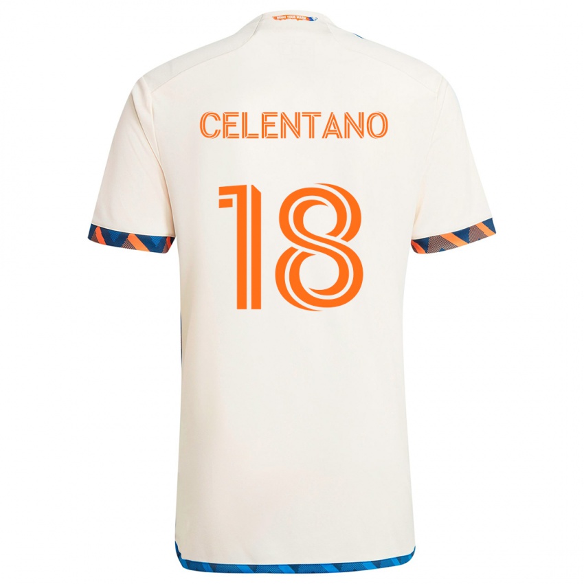 Kinder Roman Celentano #18 Weiß Orange Auswärtstrikot Trikot 2024/25 T-Shirt Österreich