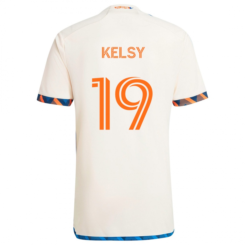 Kinder Kevin Kelsy #19 Weiß Orange Auswärtstrikot Trikot 2024/25 T-Shirt Österreich