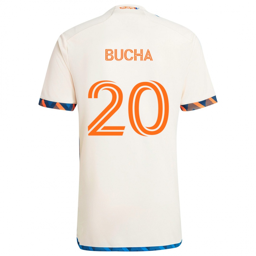 Kinder Pavel Bucha #20 Weiß Orange Auswärtstrikot Trikot 2024/25 T-Shirt Österreich