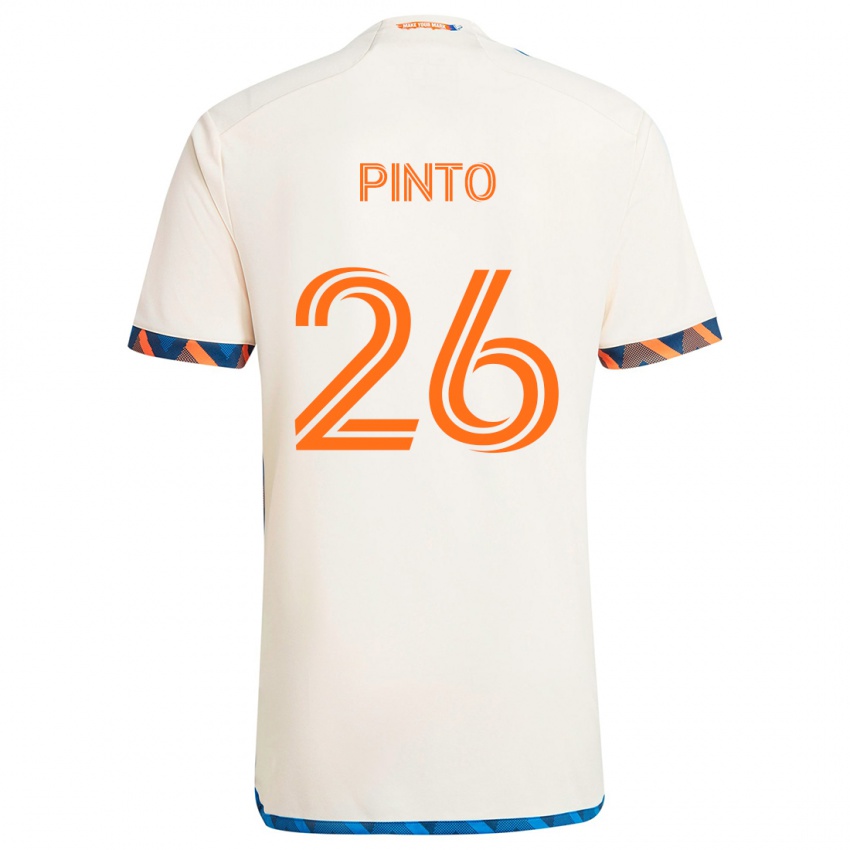 Kinder Malik Pinto #26 Weiß Orange Auswärtstrikot Trikot 2024/25 T-Shirt Österreich