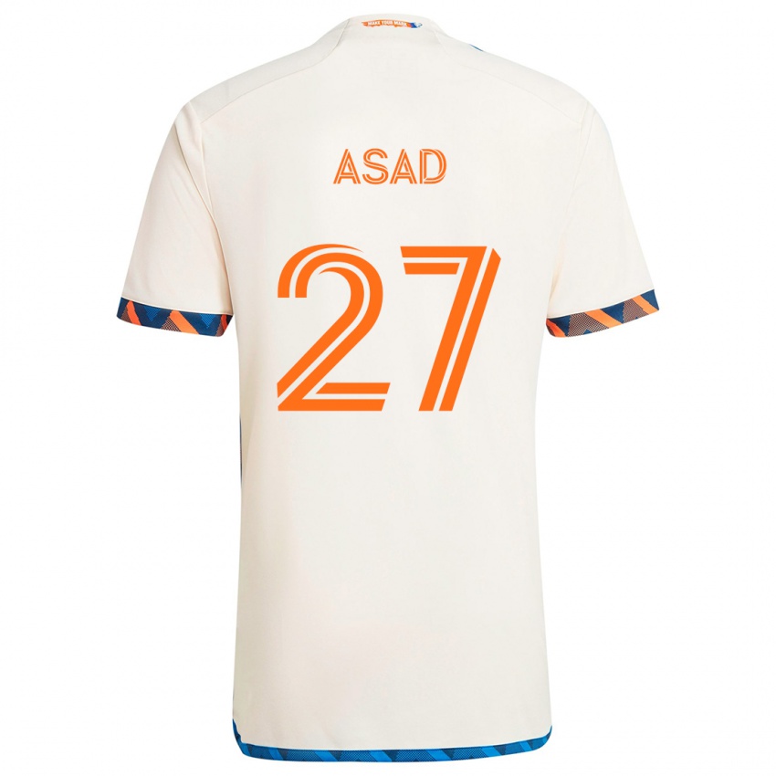 Kinder Yamil Asad #27 Weiß Orange Auswärtstrikot Trikot 2024/25 T-Shirt Österreich