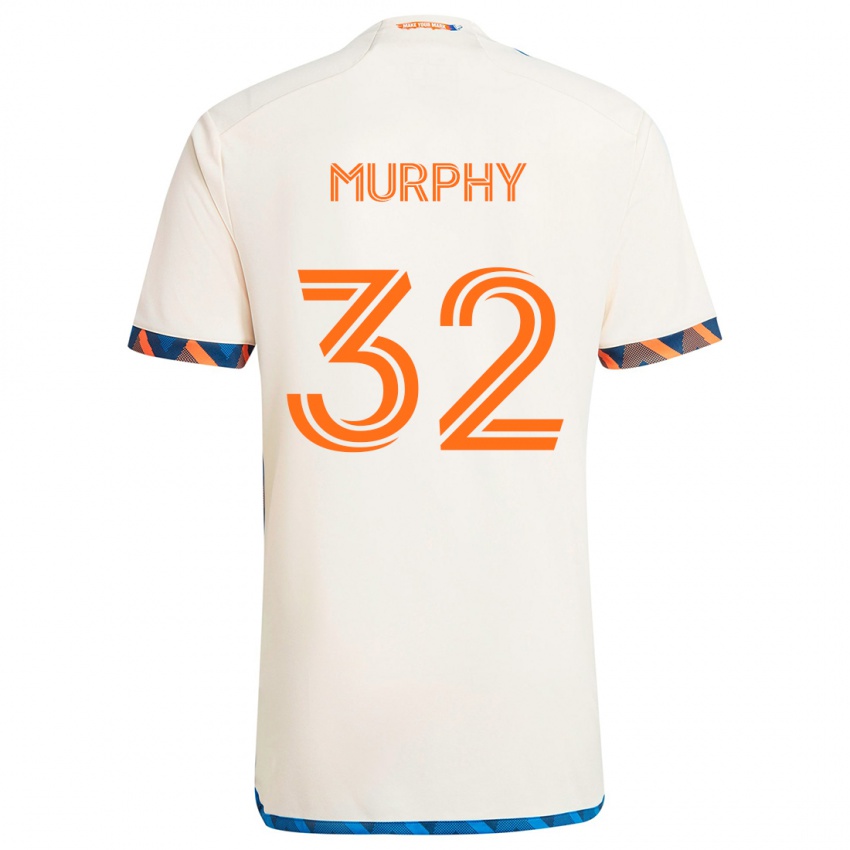 Kinder Ian Murphy #32 Weiß Orange Auswärtstrikot Trikot 2024/25 T-Shirt Österreich