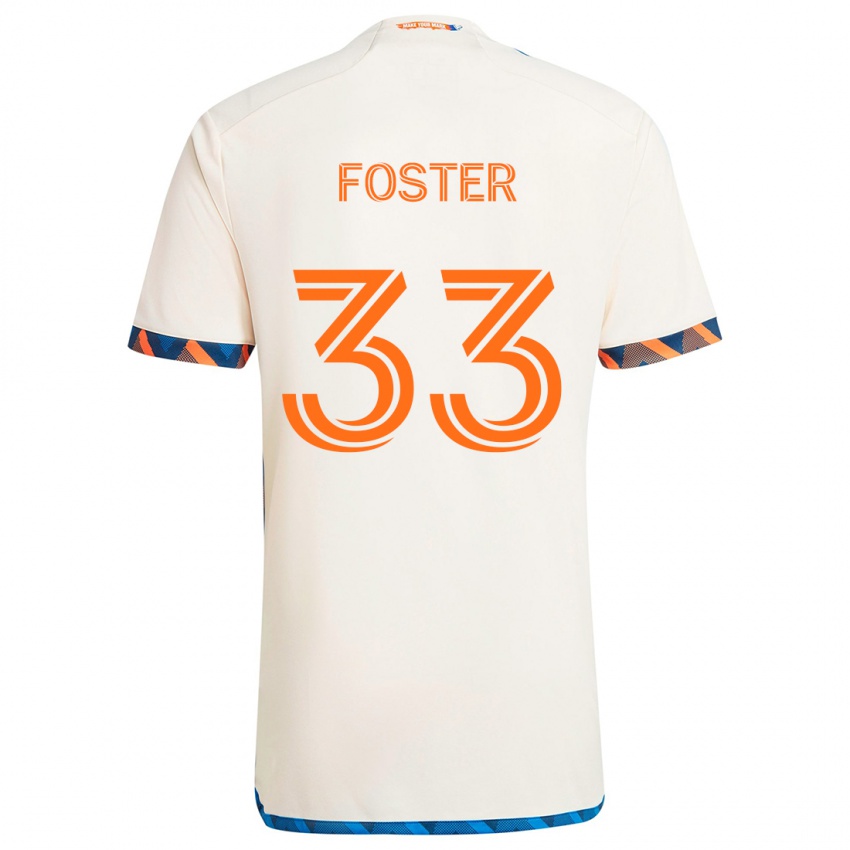 Kinder Isaiah Foster #33 Weiß Orange Auswärtstrikot Trikot 2024/25 T-Shirt Österreich