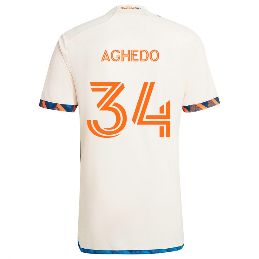 Kinder London Aghedo #34 Weiß Orange Auswärtstrikot Trikot 2024/25 T-Shirt Österreich