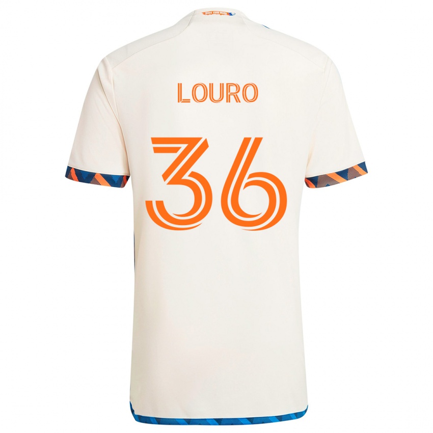 Kinder Evan Louro #36 Weiß Orange Auswärtstrikot Trikot 2024/25 T-Shirt Österreich