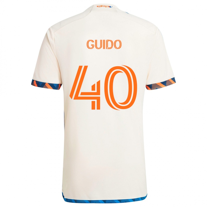 Kinder Alejandro Guido #40 Weiß Orange Auswärtstrikot Trikot 2024/25 T-Shirt Österreich