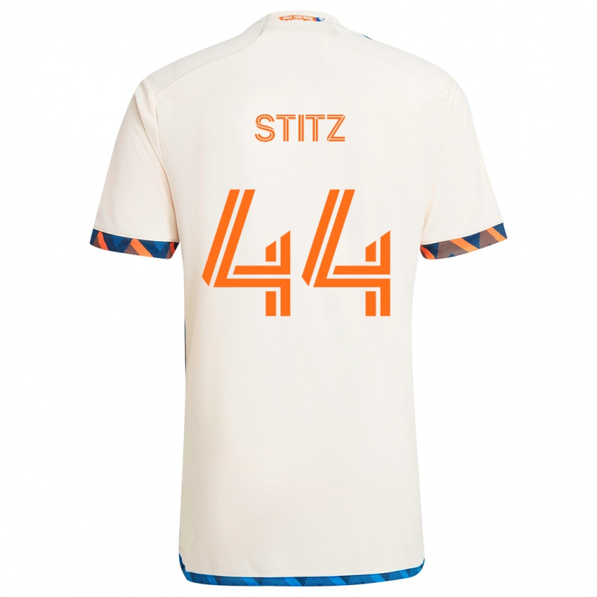 Kinder Ben Stitz #44 Weiß Orange Auswärtstrikot Trikot 2024/25 T-Shirt Österreich