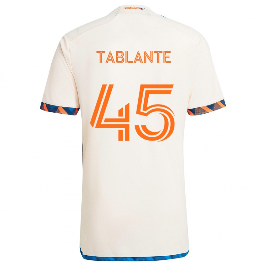 Kinder Moises Tablante #45 Weiß Orange Auswärtstrikot Trikot 2024/25 T-Shirt Österreich