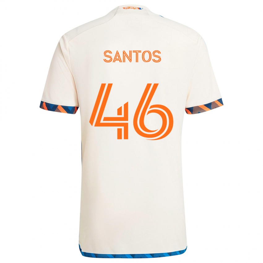 Kinder Guilherme Santos #46 Weiß Orange Auswärtstrikot Trikot 2024/25 T-Shirt Österreich