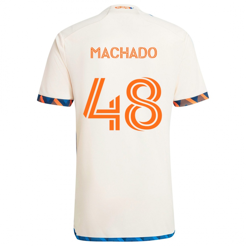 Kinder Juan Machado #48 Weiß Orange Auswärtstrikot Trikot 2024/25 T-Shirt Österreich