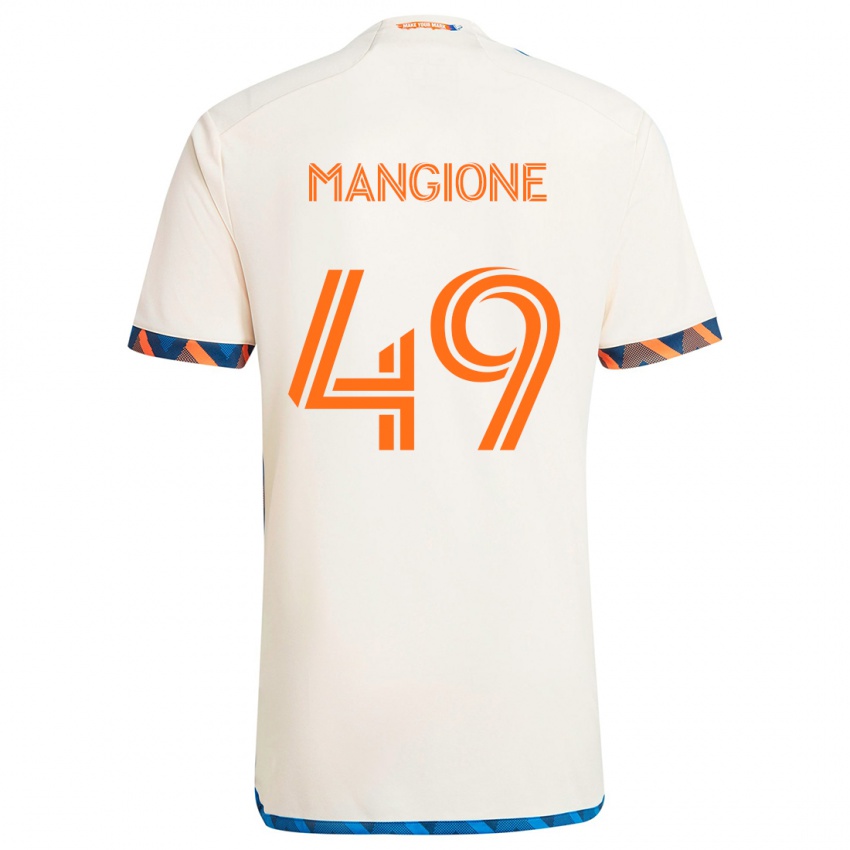 Kinder Peter Mangione #49 Weiß Orange Auswärtstrikot Trikot 2024/25 T-Shirt Österreich