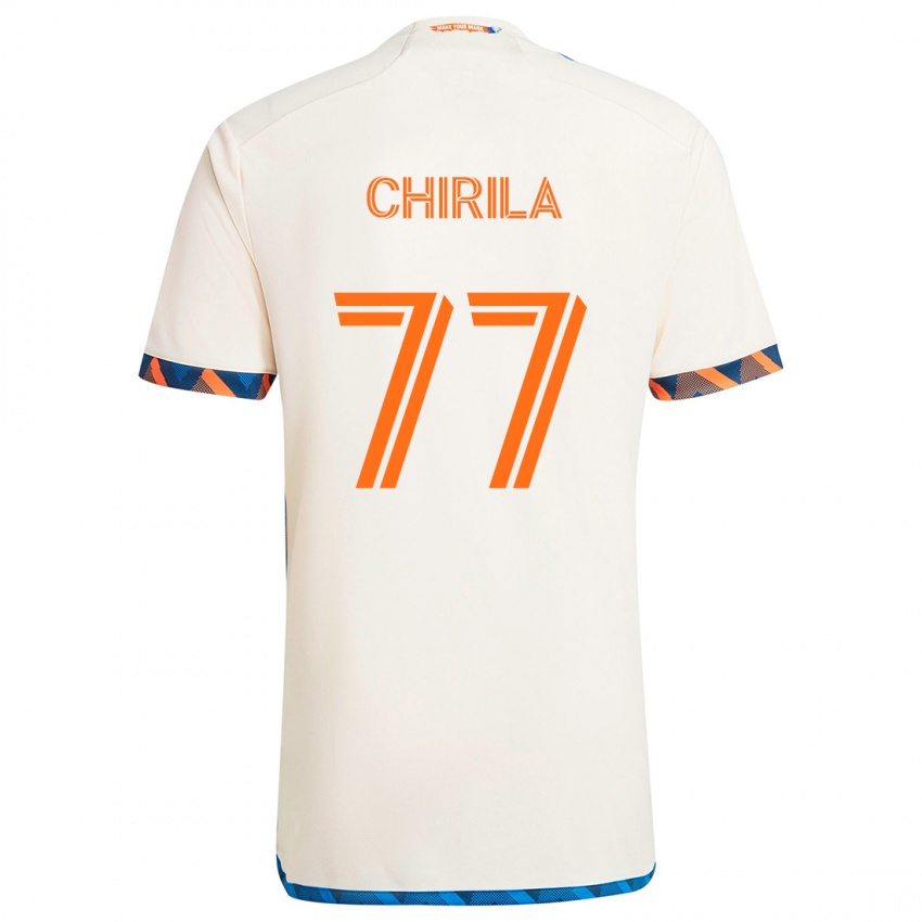 Kinder Stefan Chirila #77 Weiß Orange Auswärtstrikot Trikot 2024/25 T-Shirt Österreich