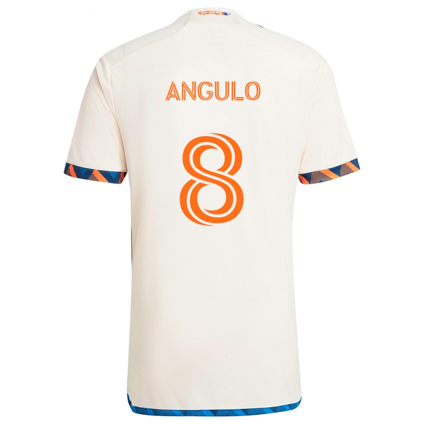 Kinder Marco Angulo #8 Weiß Orange Auswärtstrikot Trikot 2024/25 T-Shirt Österreich