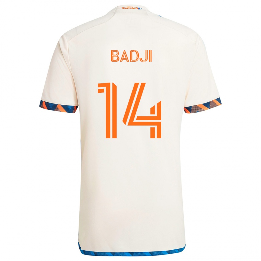 Kinder Dominique Badji #14 Weiß Orange Auswärtstrikot Trikot 2024/25 T-Shirt Österreich