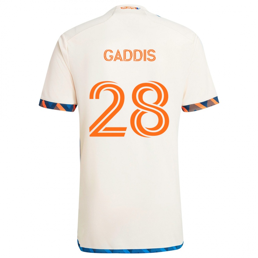 Kinder Raymon Gaddis #28 Weiß Orange Auswärtstrikot Trikot 2024/25 T-Shirt Österreich