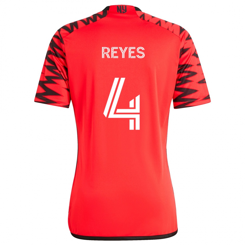 Kinder Andrés Reyes #4 Rot Schwarz Weiß Auswärtstrikot Trikot 2024/25 T-Shirt Österreich