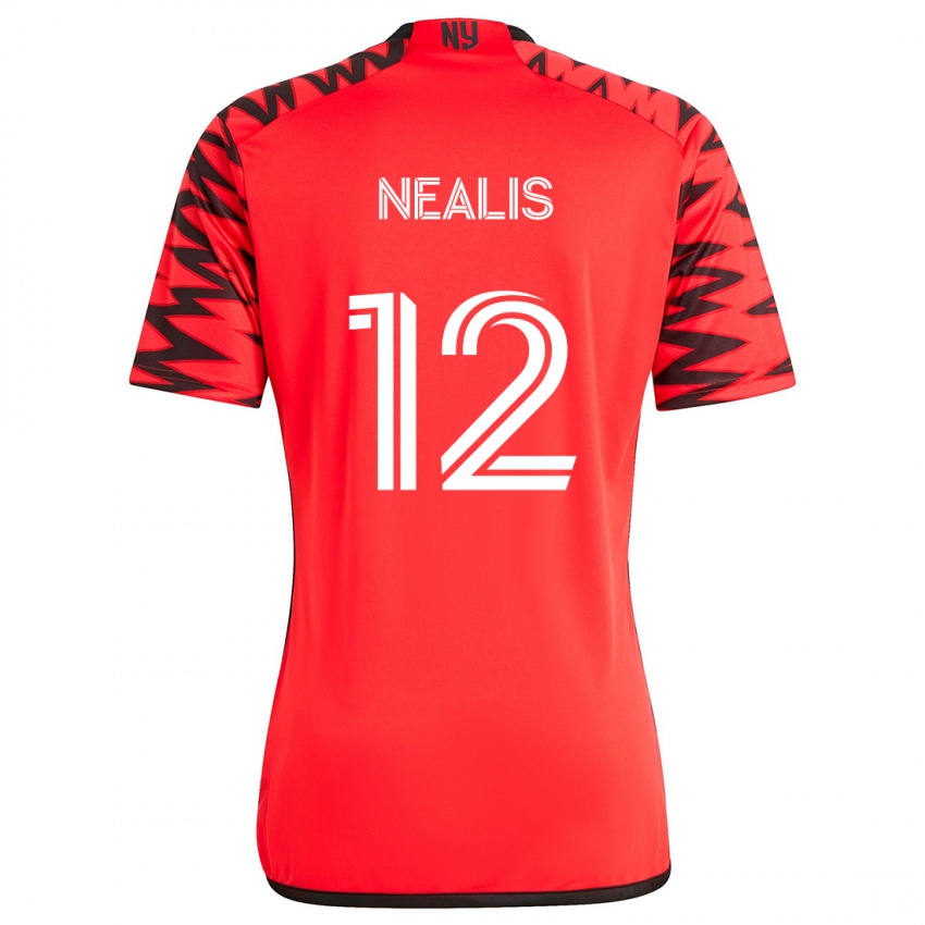 Kinder Dylan Nealis #12 Rot Schwarz Weiß Auswärtstrikot Trikot 2024/25 T-Shirt Österreich