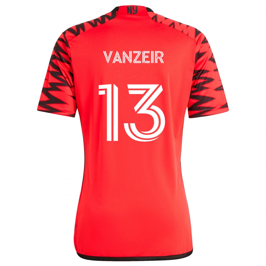 Kinder Dante Vanzeir #13 Rot Schwarz Weiß Auswärtstrikot Trikot 2024/25 T-Shirt Österreich