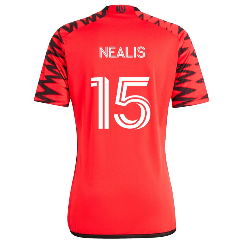 Kinder Sean Nealis #15 Rot Schwarz Weiß Auswärtstrikot Trikot 2024/25 T-Shirt Österreich