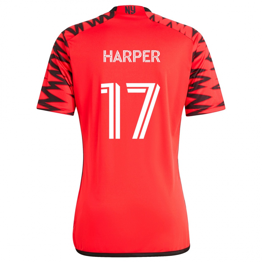 Kinder Cameron Harper #17 Rot Schwarz Weiß Auswärtstrikot Trikot 2024/25 T-Shirt Österreich