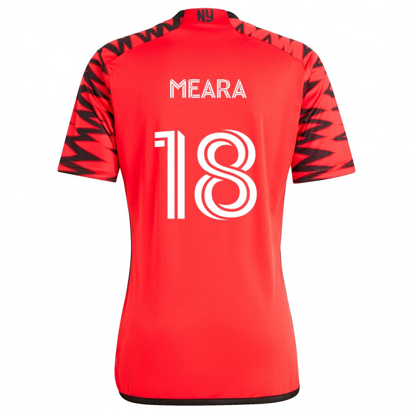 Kinder Ryan Meara #18 Rot Schwarz Weiß Auswärtstrikot Trikot 2024/25 T-Shirt Österreich