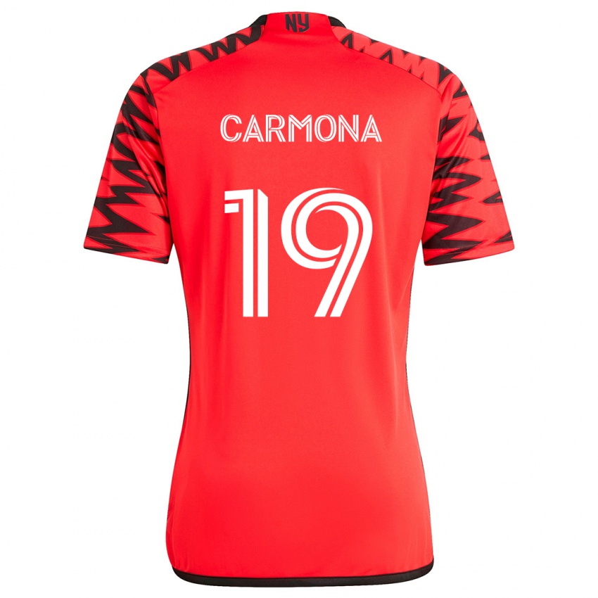 Kinder Wikelman Carmona #19 Rot Schwarz Weiß Auswärtstrikot Trikot 2024/25 T-Shirt Österreich