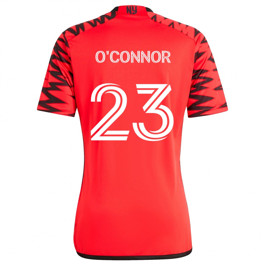 Kinder Aidan O'connor #23 Rot Schwarz Weiß Auswärtstrikot Trikot 2024/25 T-Shirt Österreich