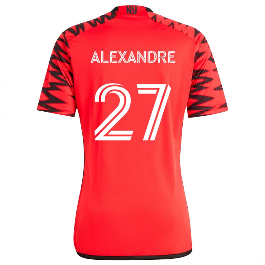 Kinder Davi Alexandre #27 Rot Schwarz Weiß Auswärtstrikot Trikot 2024/25 T-Shirt Österreich