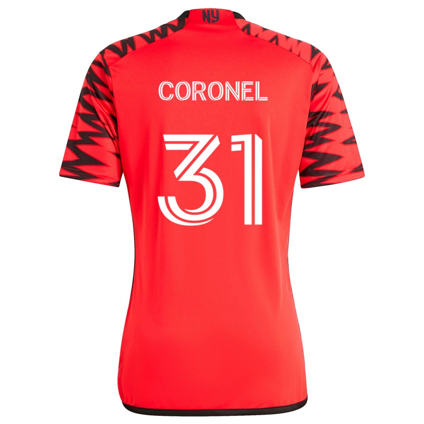 Kinder Carlos Coronel #31 Rot Schwarz Weiß Auswärtstrikot Trikot 2024/25 T-Shirt Österreich