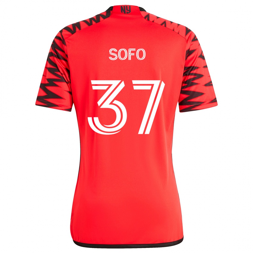 Kinder Mohammed Sofo #37 Rot Schwarz Weiß Auswärtstrikot Trikot 2024/25 T-Shirt Österreich