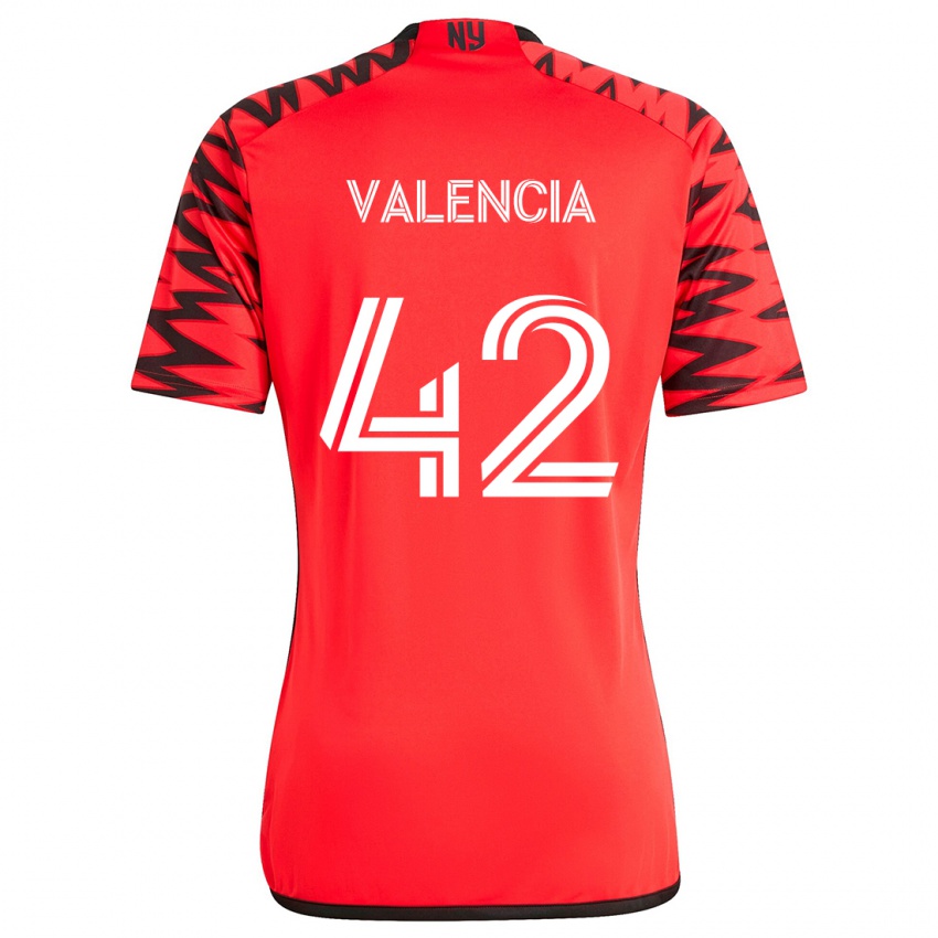 Kinder Omar Valencia #42 Rot Schwarz Weiß Auswärtstrikot Trikot 2024/25 T-Shirt Österreich