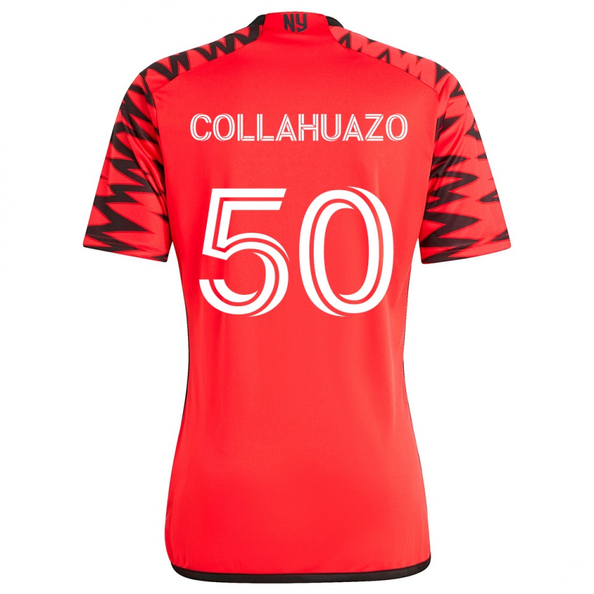 Kinder Jair Collahuazo #50 Rot Schwarz Weiß Auswärtstrikot Trikot 2024/25 T-Shirt Österreich