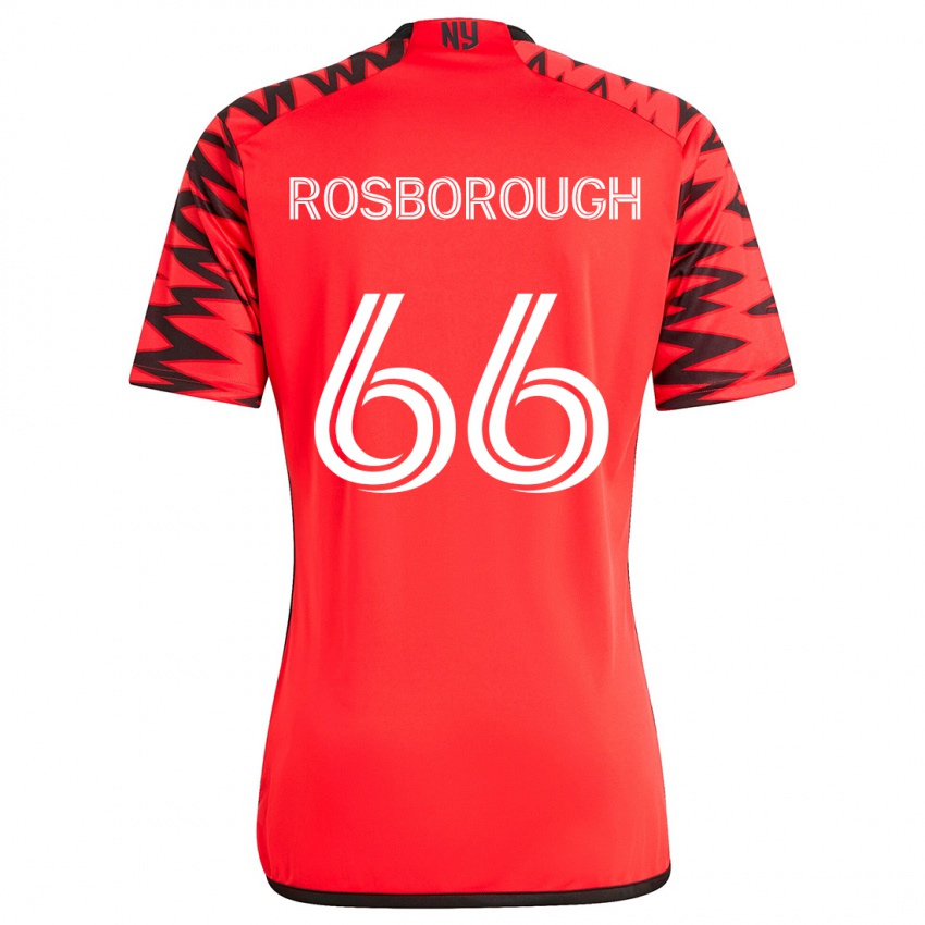 Kinder Tanner Rosborough #66 Rot Schwarz Weiß Auswärtstrikot Trikot 2024/25 T-Shirt Österreich