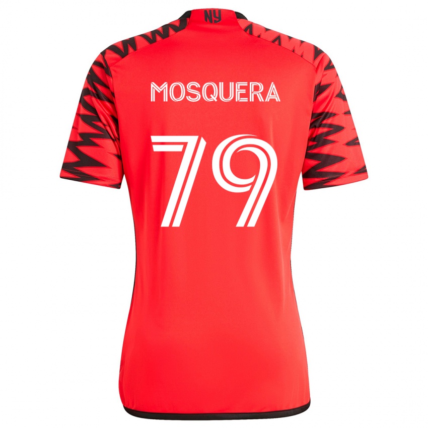 Kinder Rafael Mosquera #79 Rot Schwarz Weiß Auswärtstrikot Trikot 2024/25 T-Shirt Österreich