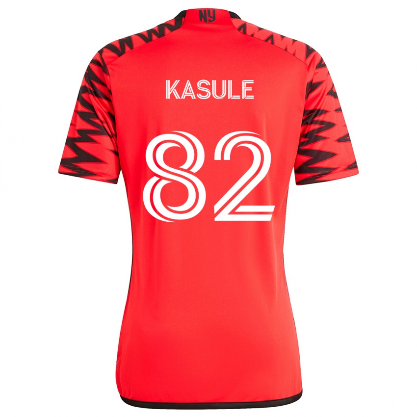 Kinder Ibrahim Kasule #82 Rot Schwarz Weiß Auswärtstrikot Trikot 2024/25 T-Shirt Österreich