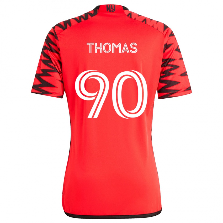 Kinder Oladayo Thomas #90 Rot Schwarz Weiß Auswärtstrikot Trikot 2024/25 T-Shirt Österreich