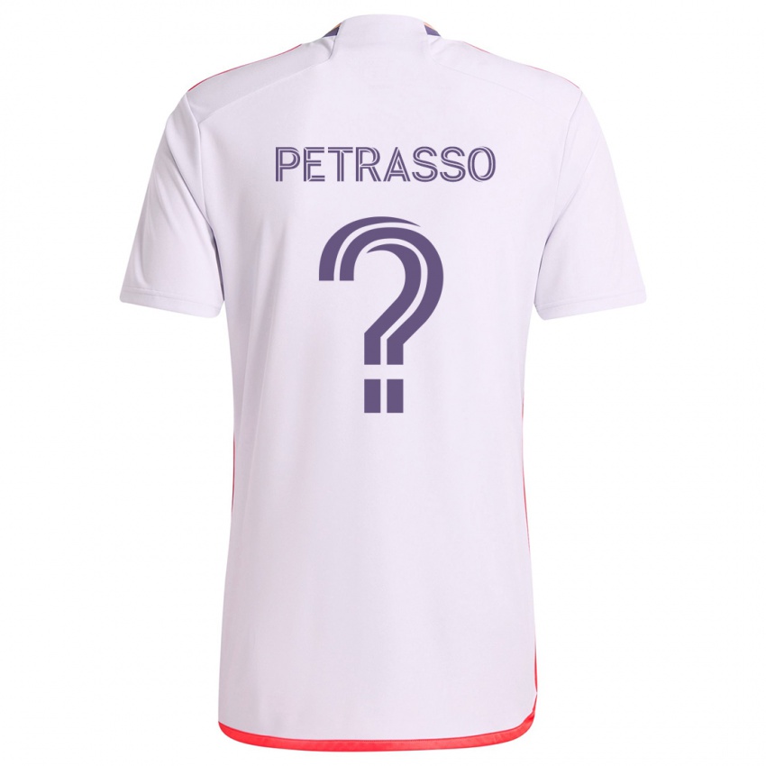 Kinder Luca Petrasso #0 Weiß Rot Lila Auswärtstrikot Trikot 2024/25 T-Shirt Österreich