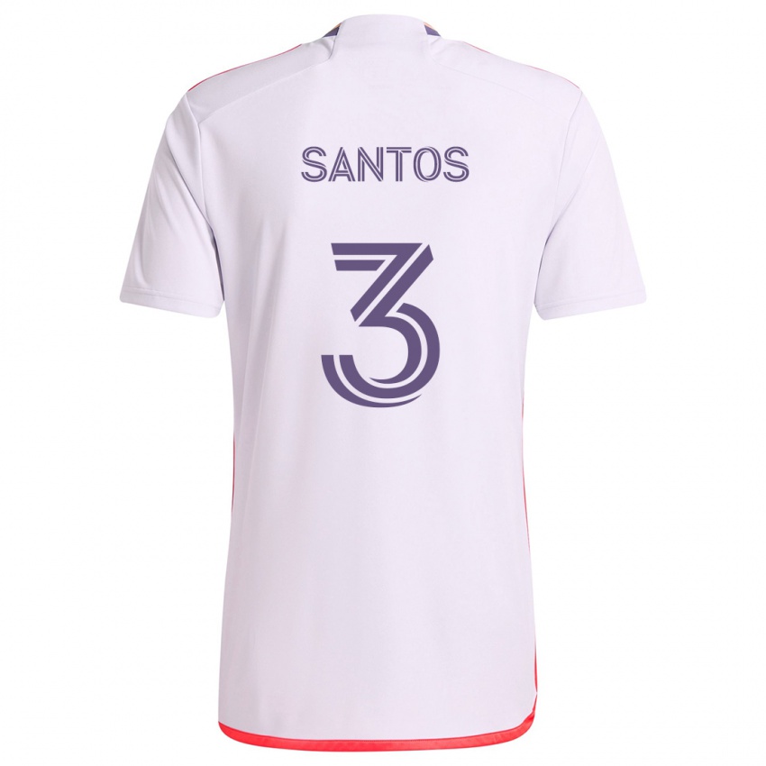 Kinder Rafael Santos #3 Weiß Rot Lila Auswärtstrikot Trikot 2024/25 T-Shirt Österreich