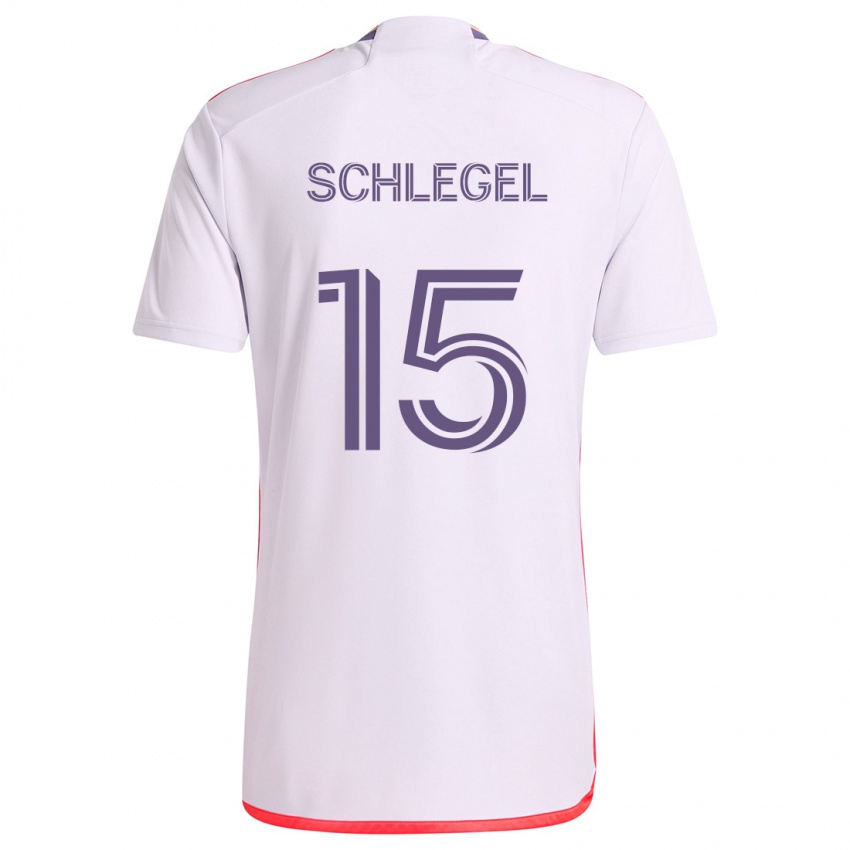 Kinder Rodrigo Schlegel #15 Weiß Rot Lila Auswärtstrikot Trikot 2024/25 T-Shirt Österreich