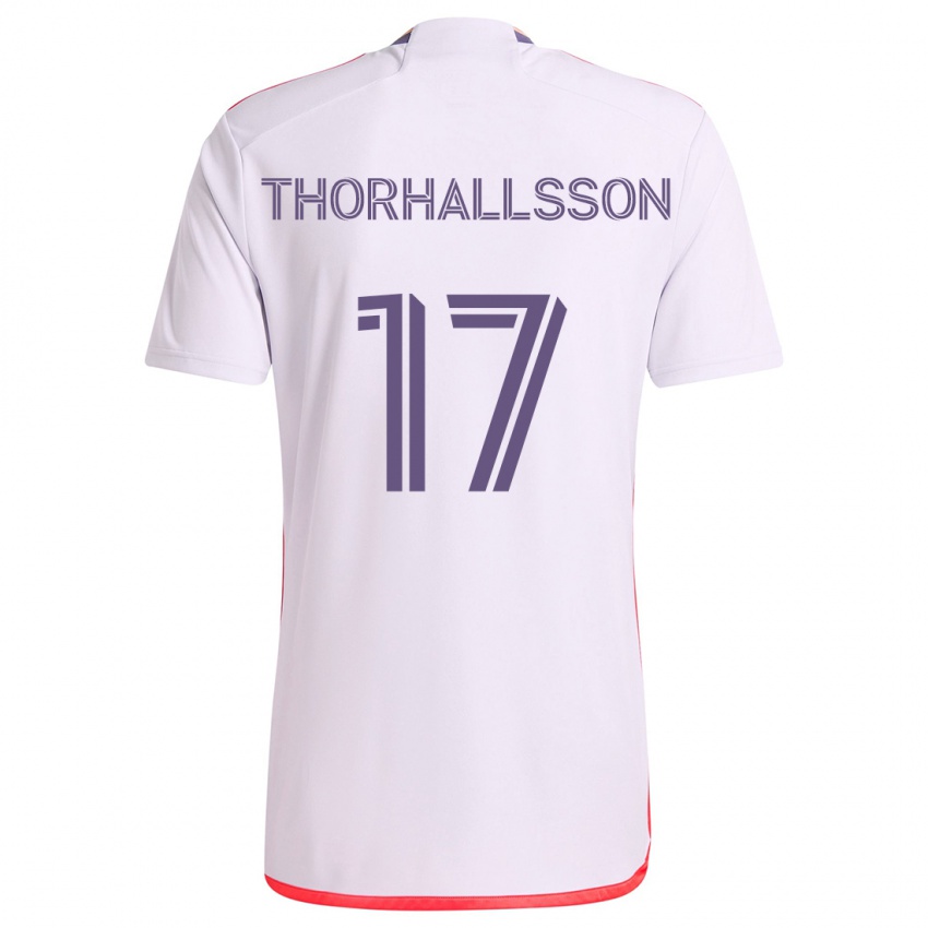 Kinder Dagur Dan Thórhallsson #17 Weiß Rot Lila Auswärtstrikot Trikot 2024/25 T-Shirt Österreich