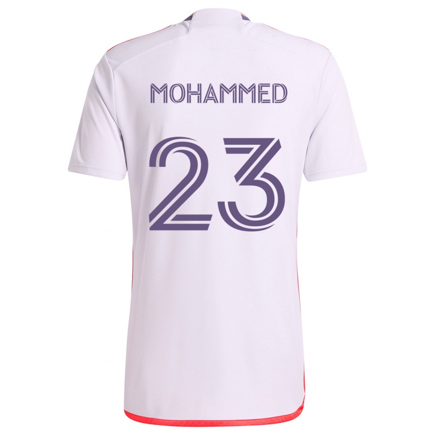 Kinder Shak Mohammed #23 Weiß Rot Lila Auswärtstrikot Trikot 2024/25 T-Shirt Österreich