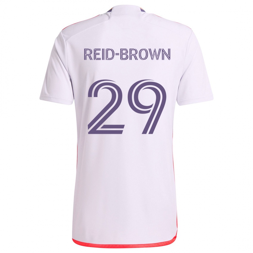 Kinder Tahir Reid-Brown #29 Weiß Rot Lila Auswärtstrikot Trikot 2024/25 T-Shirt Österreich