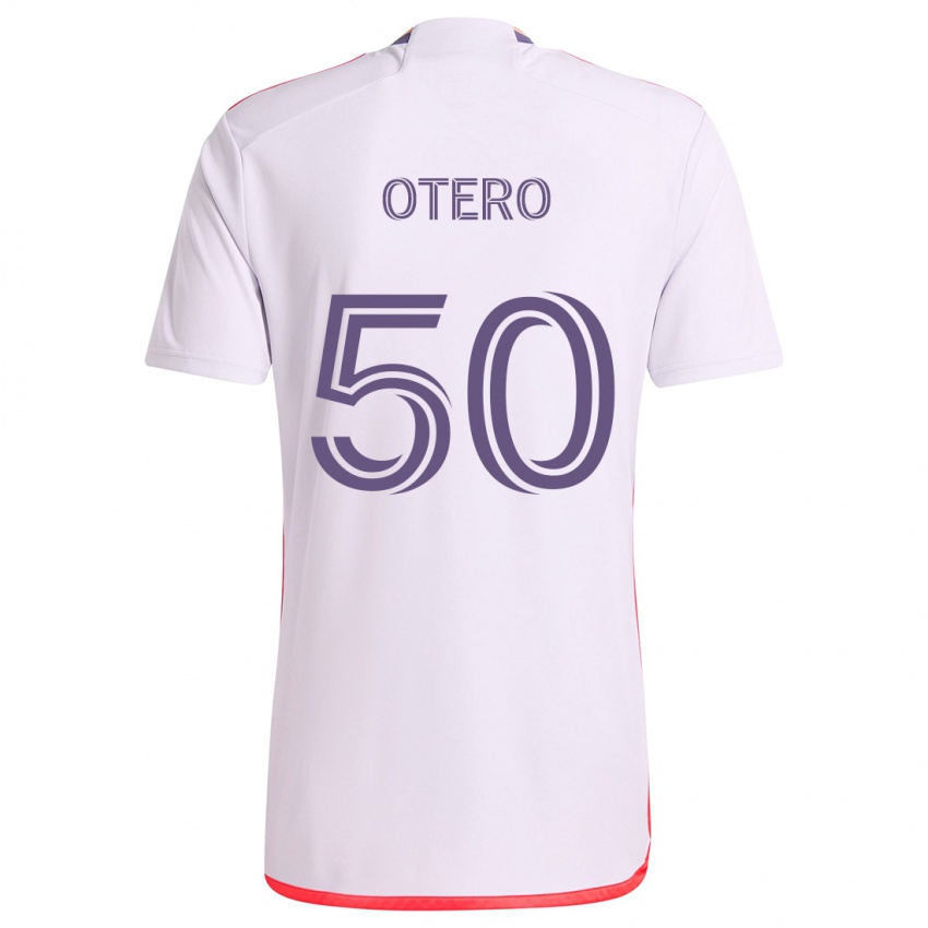 Kinder Javier Otero #50 Weiß Rot Lila Auswärtstrikot Trikot 2024/25 T-Shirt Österreich