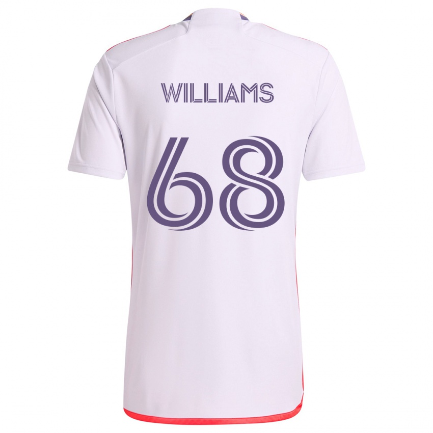 Kinder Thomas Williams #68 Weiß Rot Lila Auswärtstrikot Trikot 2024/25 T-Shirt Österreich