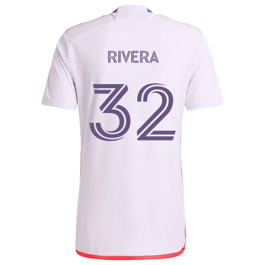 Kinder Wilfredo Rivera #32 Weiß Rot Lila Auswärtstrikot Trikot 2024/25 T-Shirt Österreich